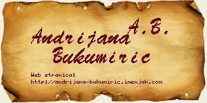Andrijana Bukumirić vizit kartica